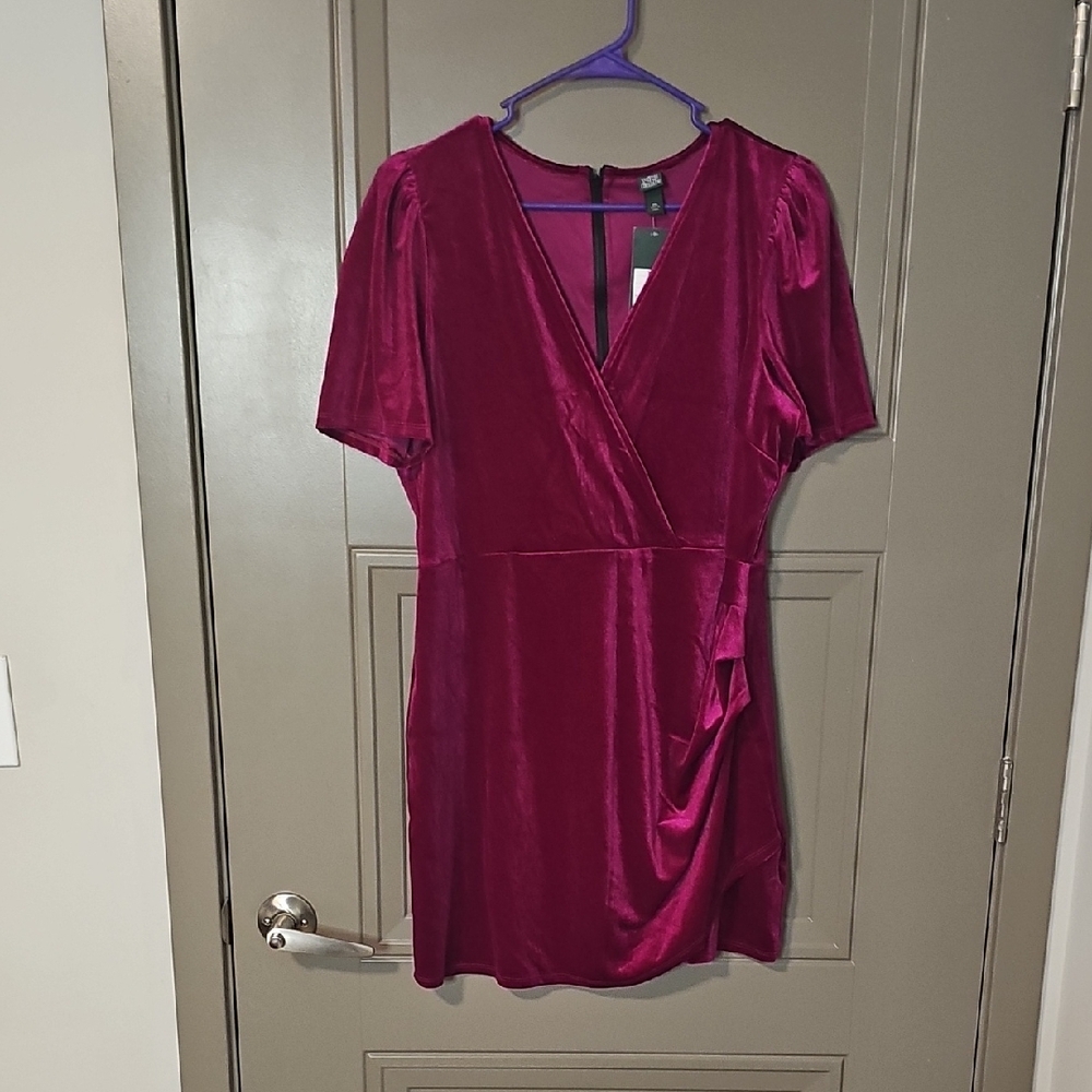 Wild Fable Pink Ruched Wrap Mini Dress